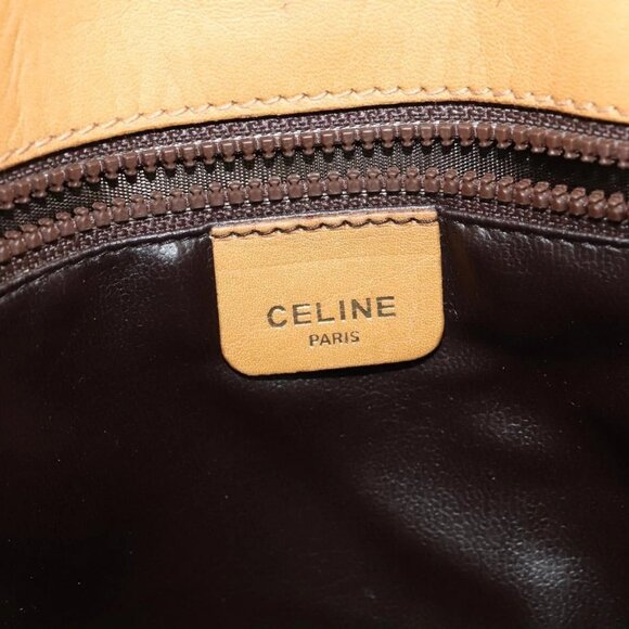 CELINE Macadam Canvas Shoulder Bag PVC Beige Gold Auth sw637 - Picture 12 of 16